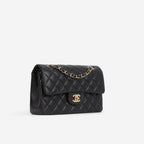 Chanel Chanel Small Classic Flap in Black Lambskin - Castel Clothing