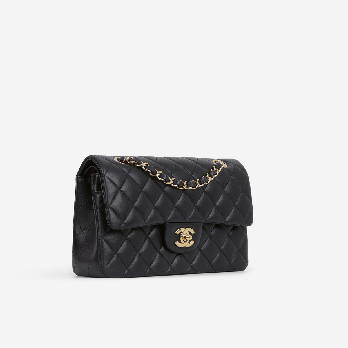 Chanel Chanel Small Classic Flap in Black Lambskin - Castel Clothing