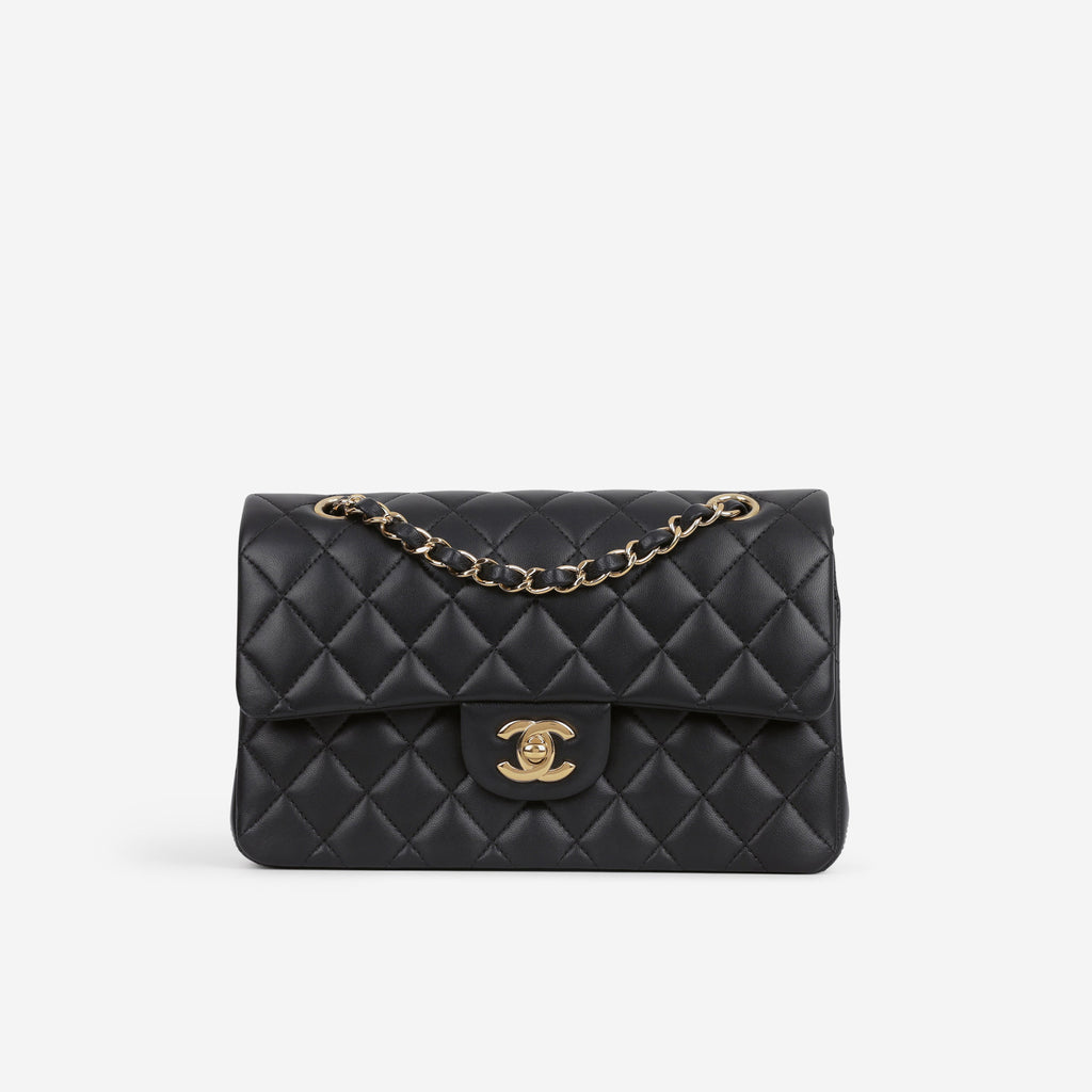 Chanel Chanel Small Classic Flap in Black Lambskin - Castel Clothing