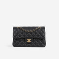Chanel Chanel Small Classic Flap in Black Lambskin - Castel Clothing