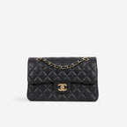 Chanel Chanel Small Classic Flap in Black Lambskin - Castel Clothing