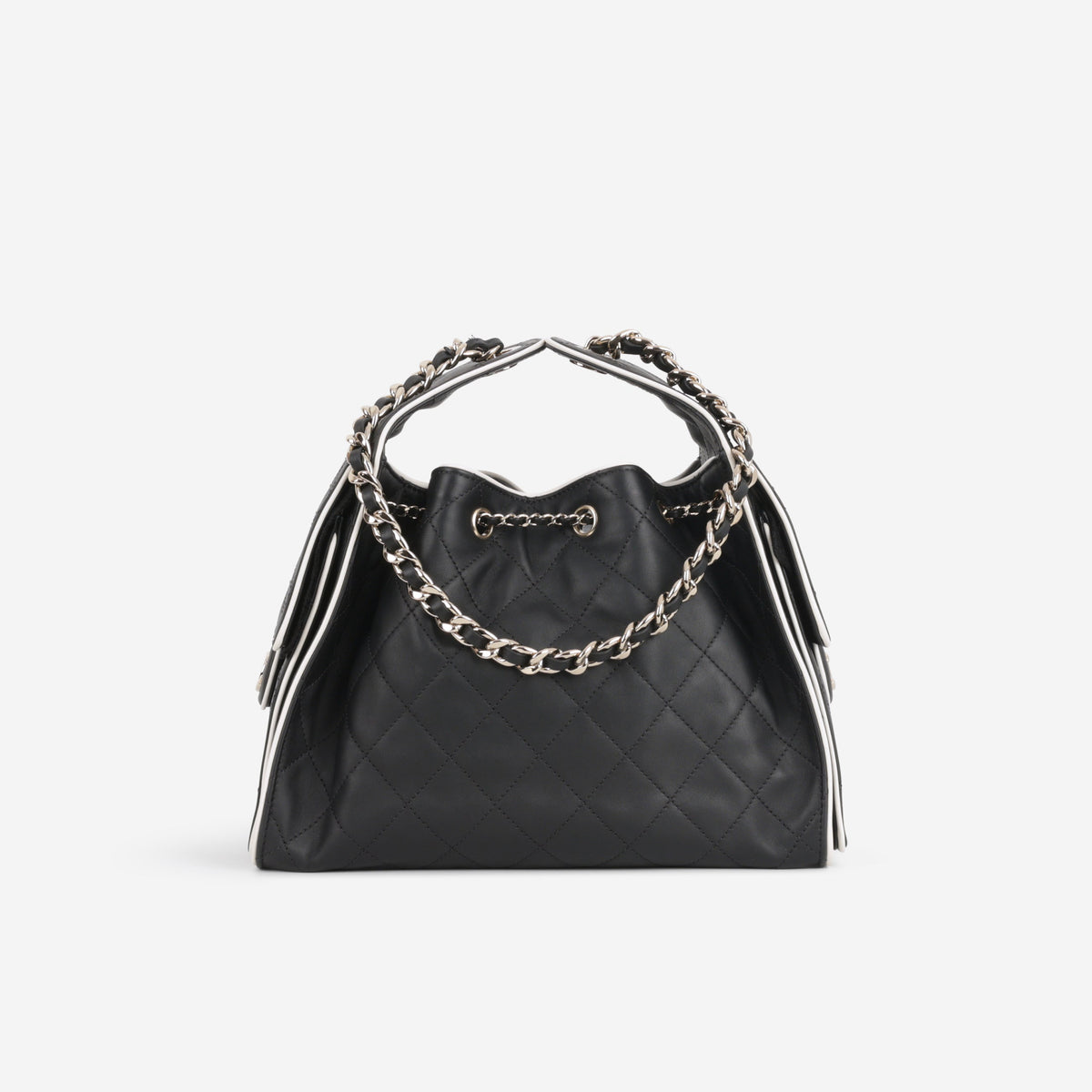 Chanel Chanel SS26 Small 25 Hobo in Black / White Calfskin - Castel Clothing