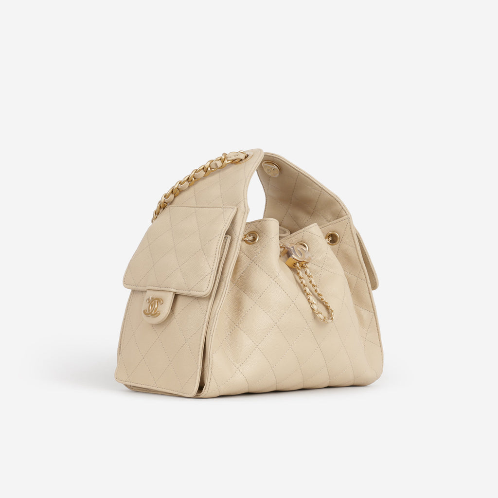 Chanel Chanel Small 25 Hobo in Beige Caviar - Castel Clothing