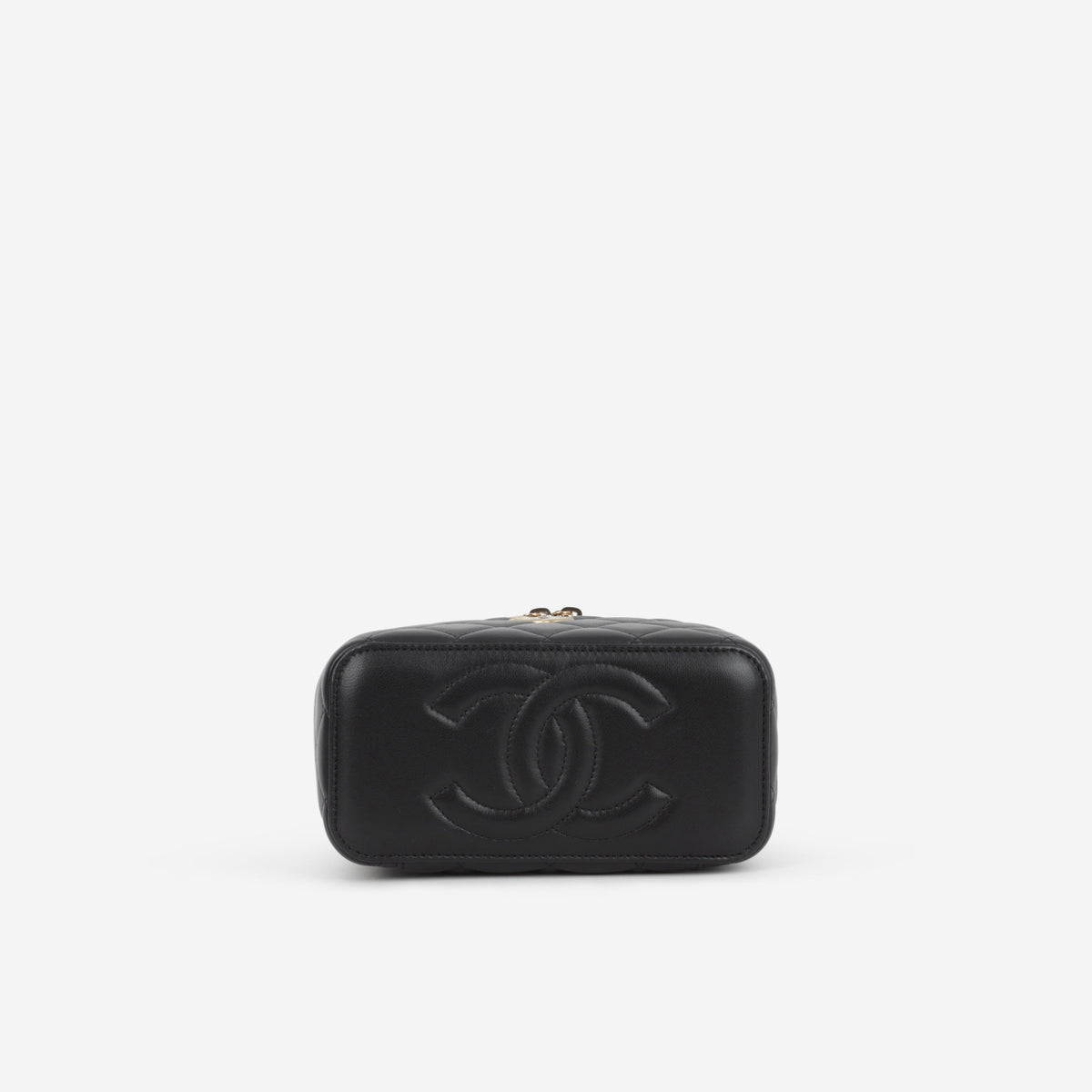 Chanel Chanel Small Chain Top Handle Vanity in Black Lambskin - Castel Clothing