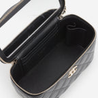 Chanel Chanel Small Metal Top Handle Vanity in Black Lambskin - Castel Clothing