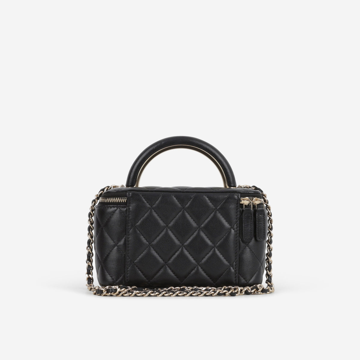 Chanel Chanel Small Metal Top Handle Vanity in Black Lambskin - Castel Clothing