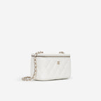 Chanel Chanel Small Vanity on Chain in White Caviar - Castel Clothing