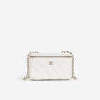 Chanel Chanel Small Vanity on Chain in White Caviar - Castel Clothing