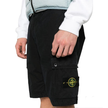 STONE ISLAND Cotton Combat Shorts Navy