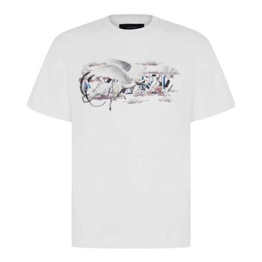 Amiri Pegasus Script Logo T Shirt White