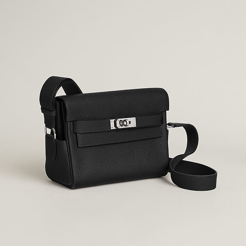 Hermès Kelly Messenger Bag Noir Togo in Noir - Castel Clothing