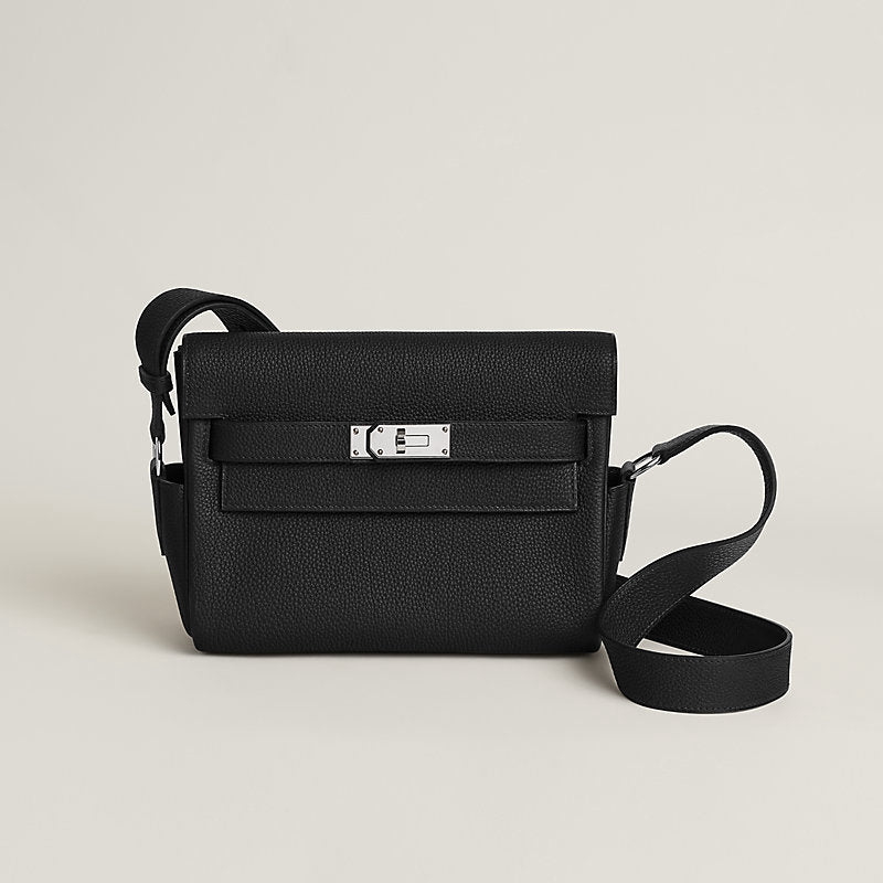 Hermès Kelly Messenger Bag Noir Togo in Noir - Castel Clothing