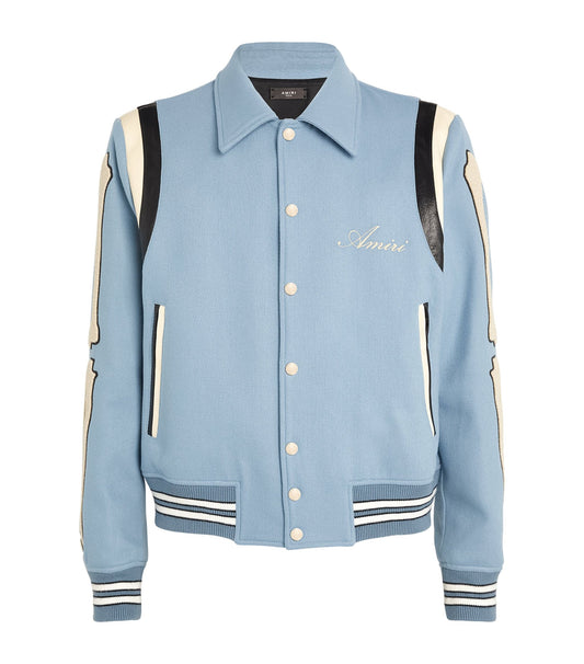 Amiri Varsity Jacket Baby Blue