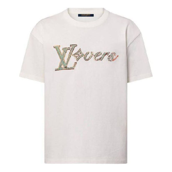 Louis Vuitton Embroidered T-shirt in White - Castel Clothing