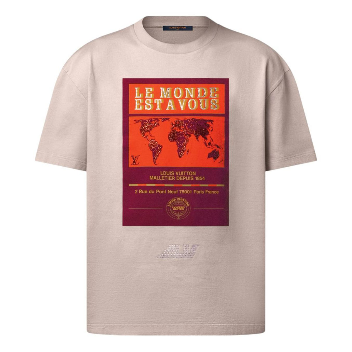 Louis Vuitton Embellished Graphic Cotton T-Shirt in Ivory - Castel Clothing