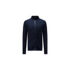 Peckham Rye Peckham Rye Cotton Knit Funnel-Neck Zip Cardigan Dark Sapphire in Dark Sapphire - Castel Clothing