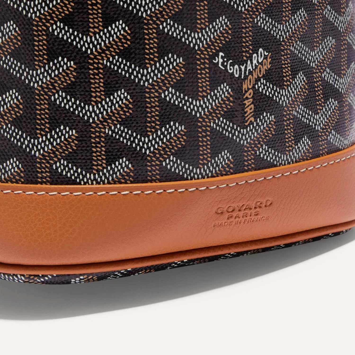 Goyard Petit Flot Bucket Bag Black Tan