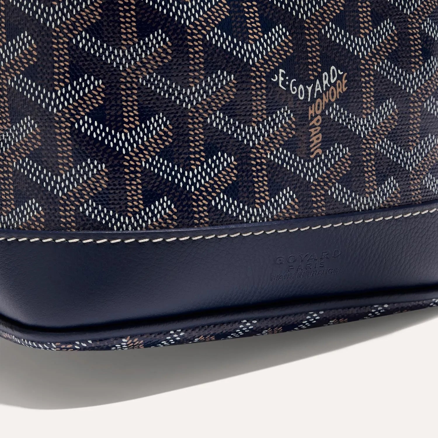 Goyard Petit Flot Bucket Bag Navy