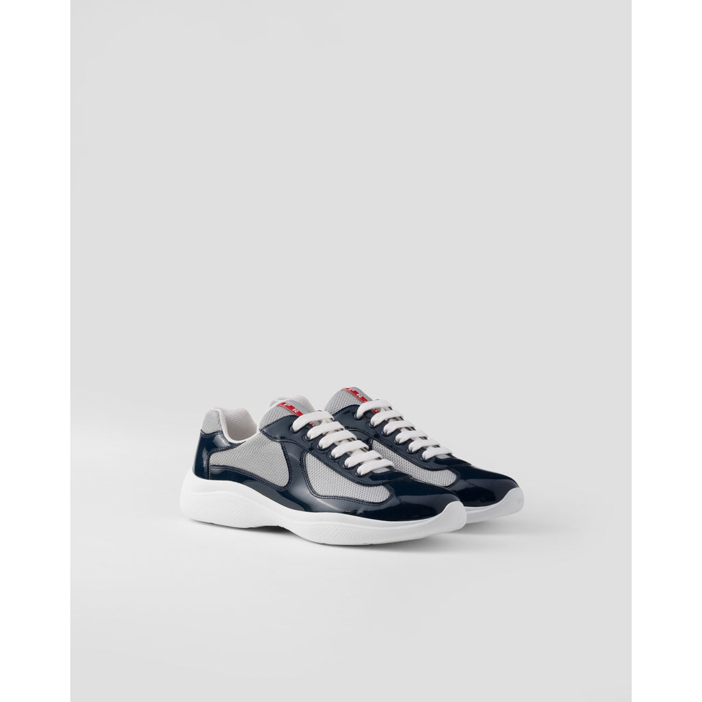 Prada Patent leather and technical fabric Prada America's Cup sneakers in Royal Blue/Silver - Castel Clothing