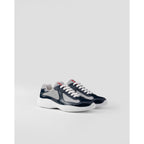 Prada Patent leather and technical fabric Prada America's Cup sneakers in Royal Blue/Silver - Castel Clothing