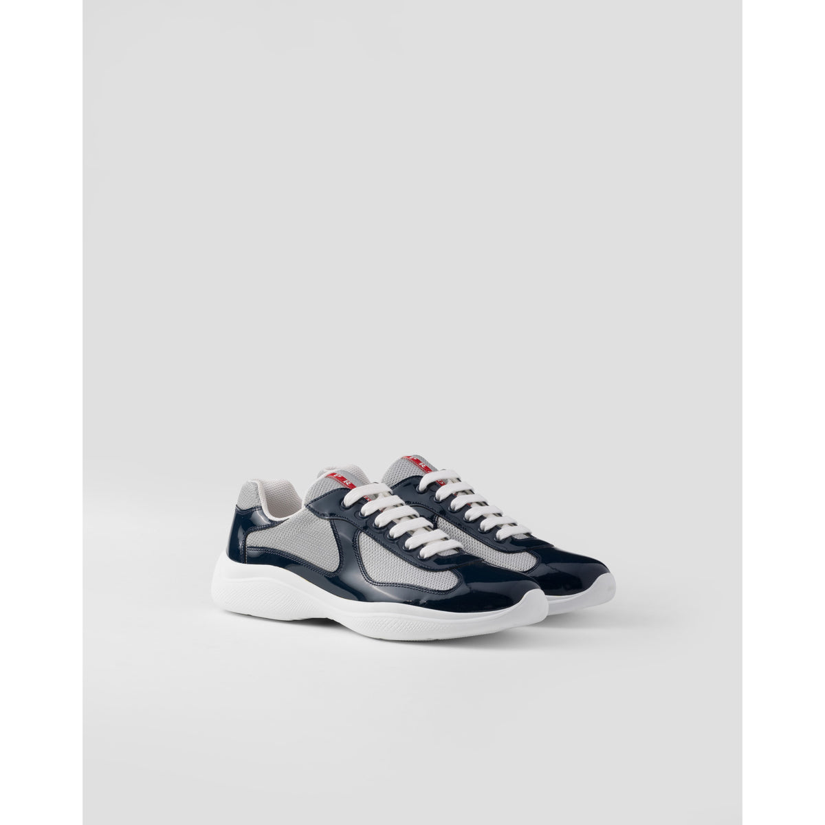 Prada Patent leather and technical fabric Prada America's Cup sneakers in Royal Blue/Silver - Castel Clothing