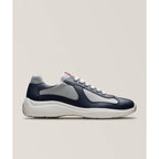 Prada Prada America's Cup Leather & Mesh Sneakers in White/Navy - Castel Clothing