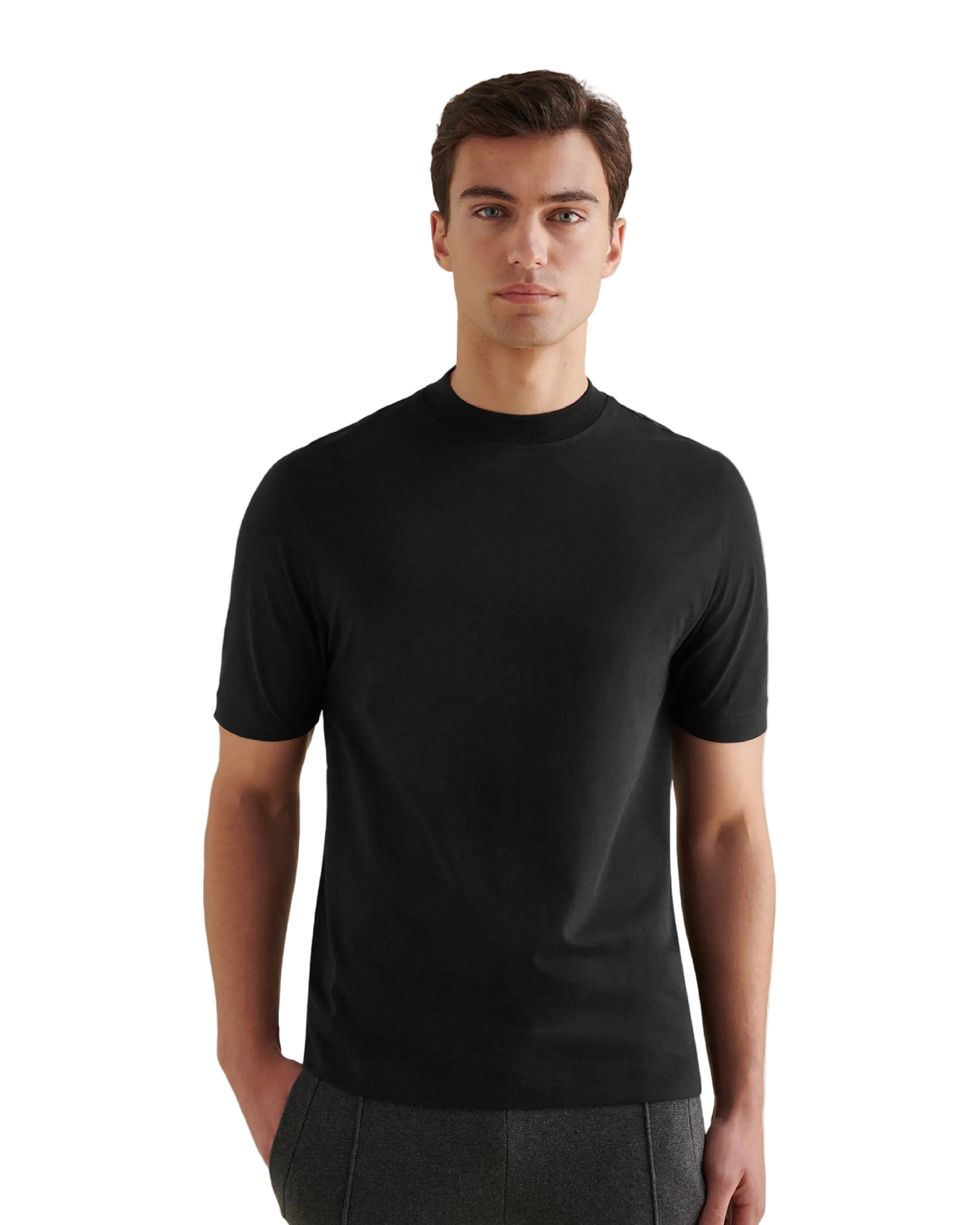 Mercerised Cotton T-Shirt Black