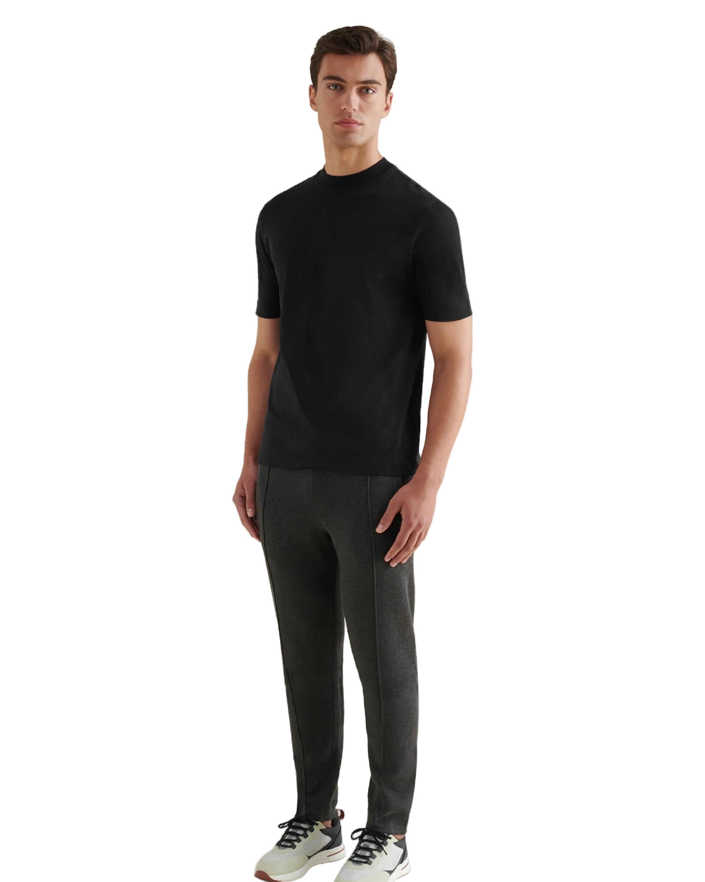 Mercerised Cotton T-Shirt Black
