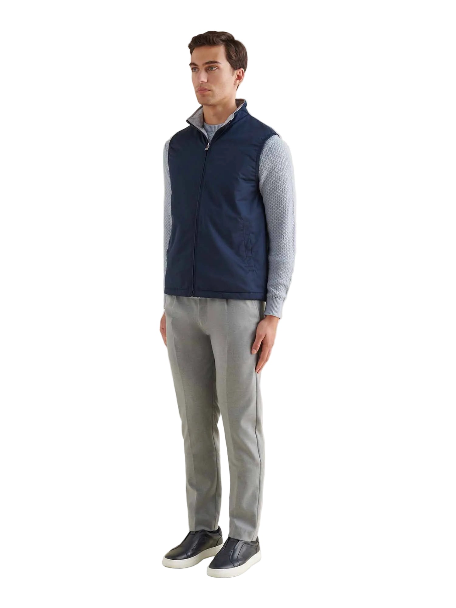 Light Padded Zip Vest in Dark Sapphire Navy