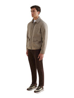 Wool Blend Bomber Jacket in Simply Taupe