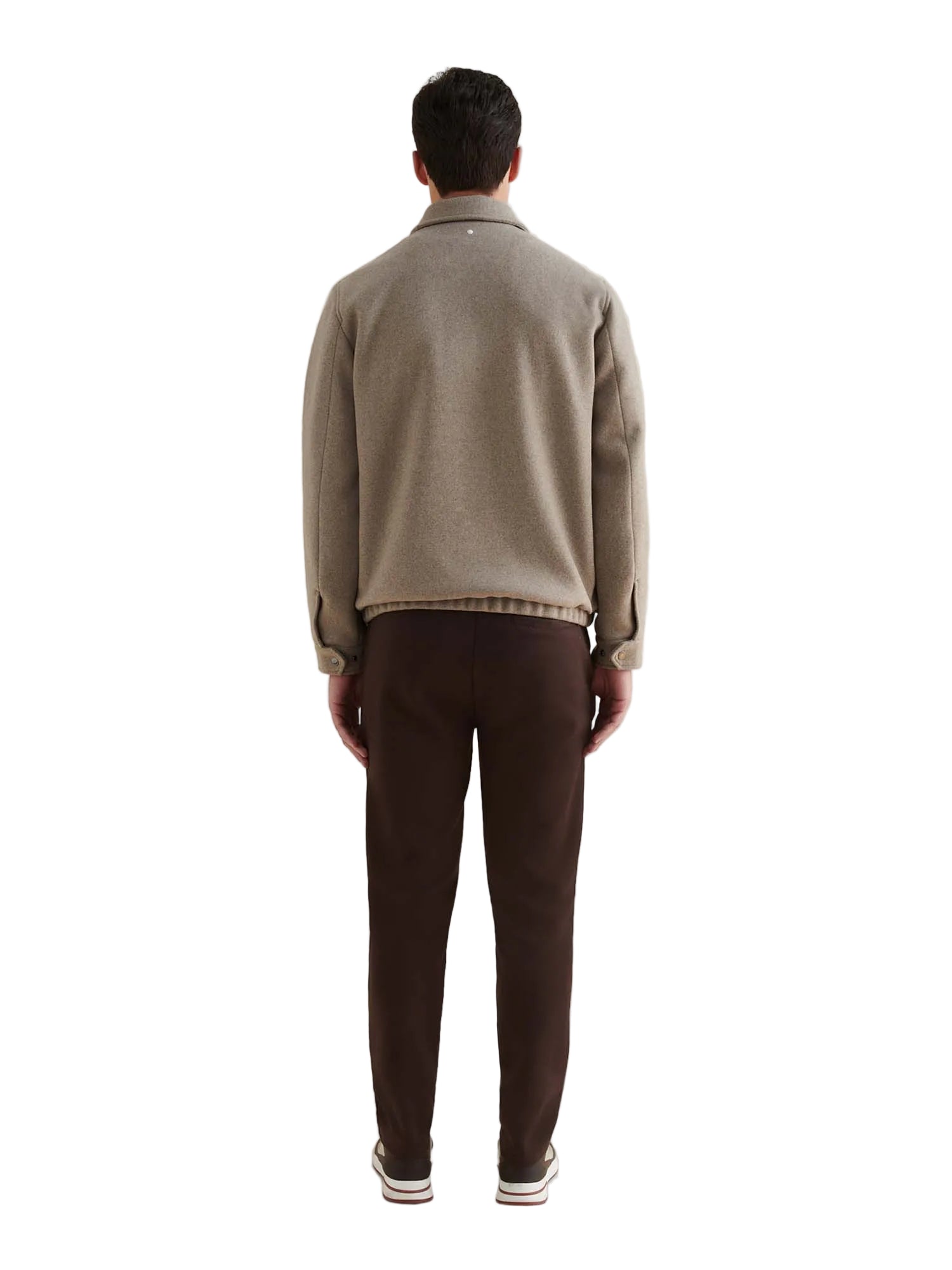 Wool Blend Bomber Jacket in Simply Taupe