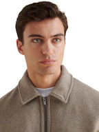 Wool Blend Bomber Jacket in Simply Taupe