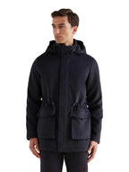 Wool Blend Padded Parka in Dark Sapphire Navy
