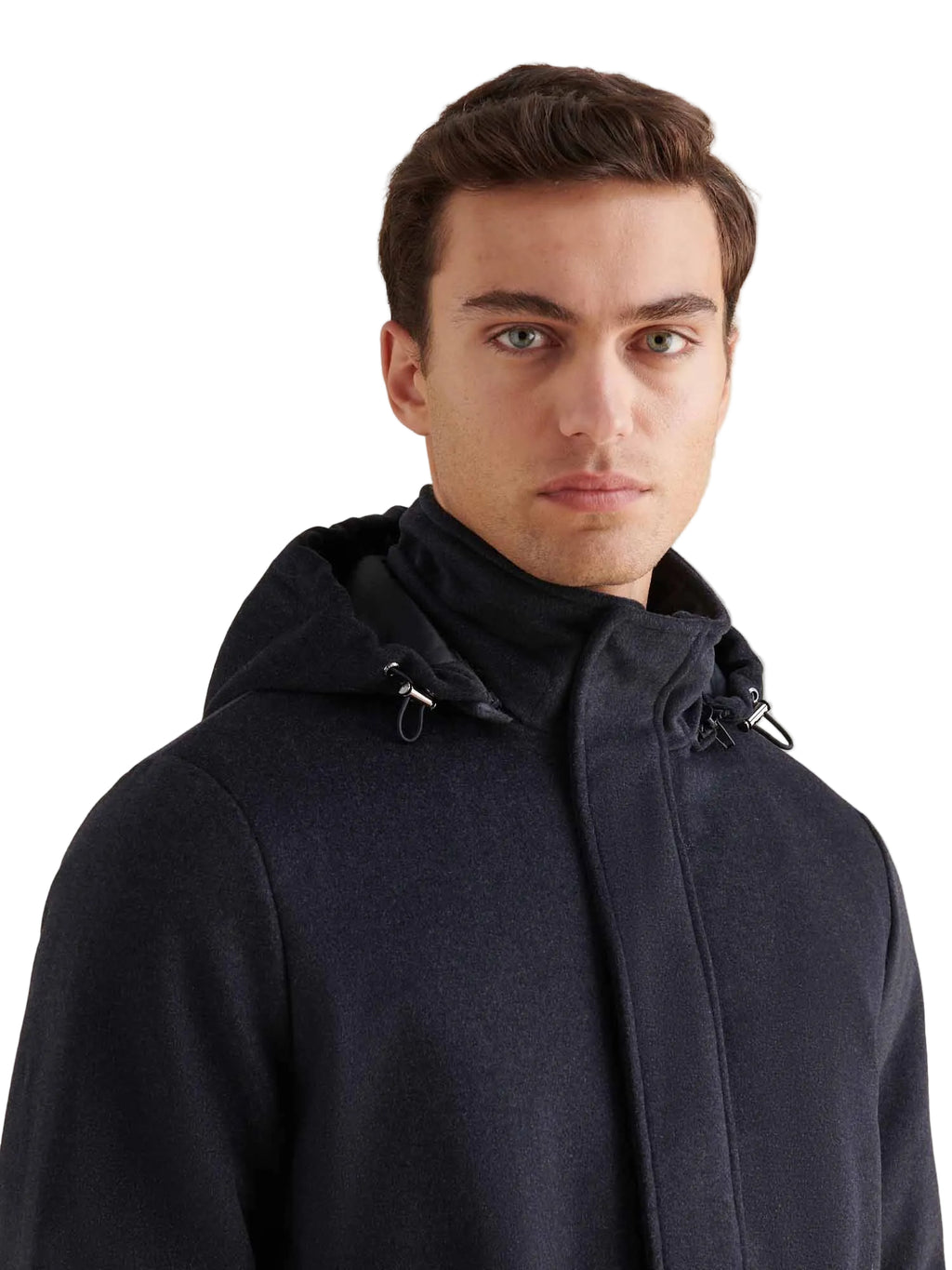 Wool Blend Padded Parka in Dark Sapphire Navy