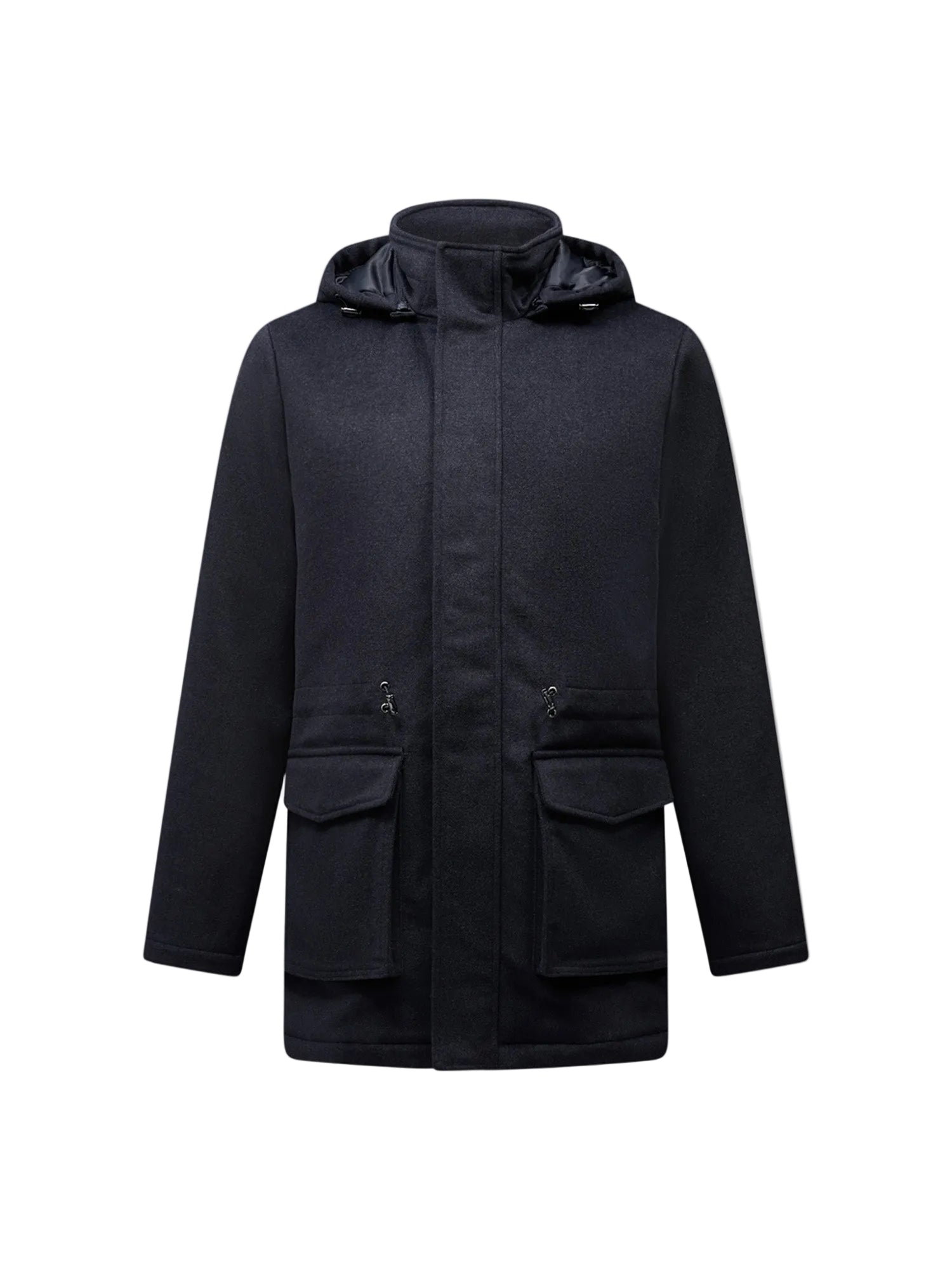 Wool Blend Padded Parka in Dark Sapphire Navy