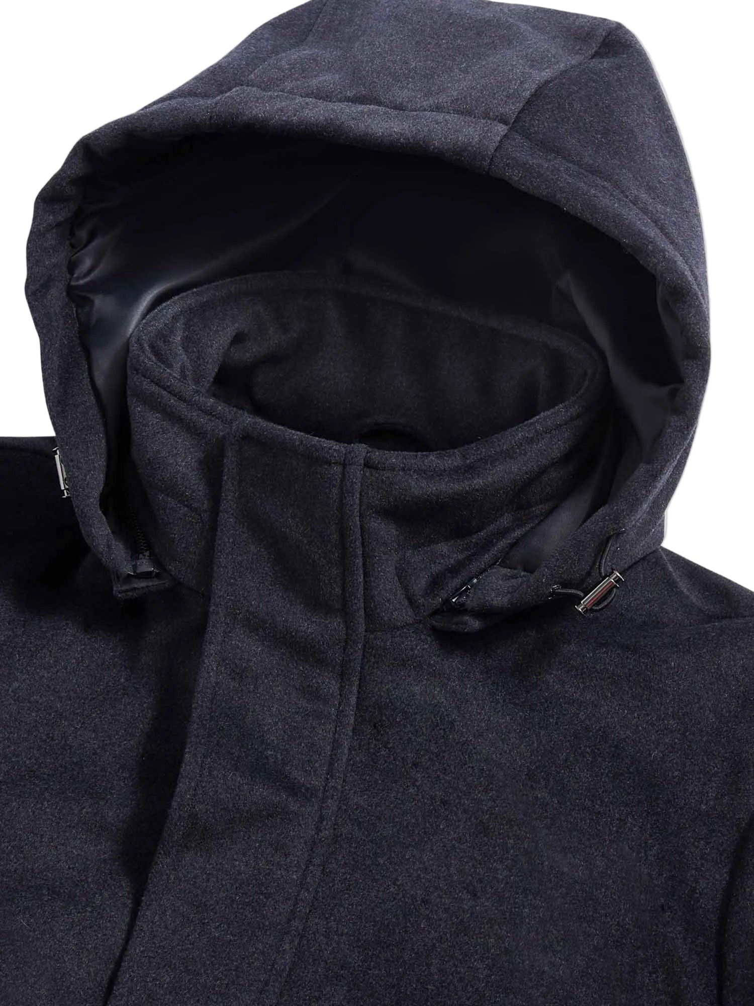 Wool Blend Padded Parka in Dark Sapphire Navy