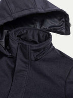 Wool Blend Padded Parka in Dark Sapphire Navy