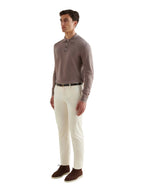 Stretch Cotton Trouser in Egret