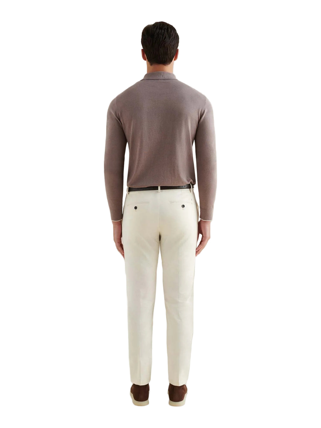 Stretch Cotton Trouser in Egret