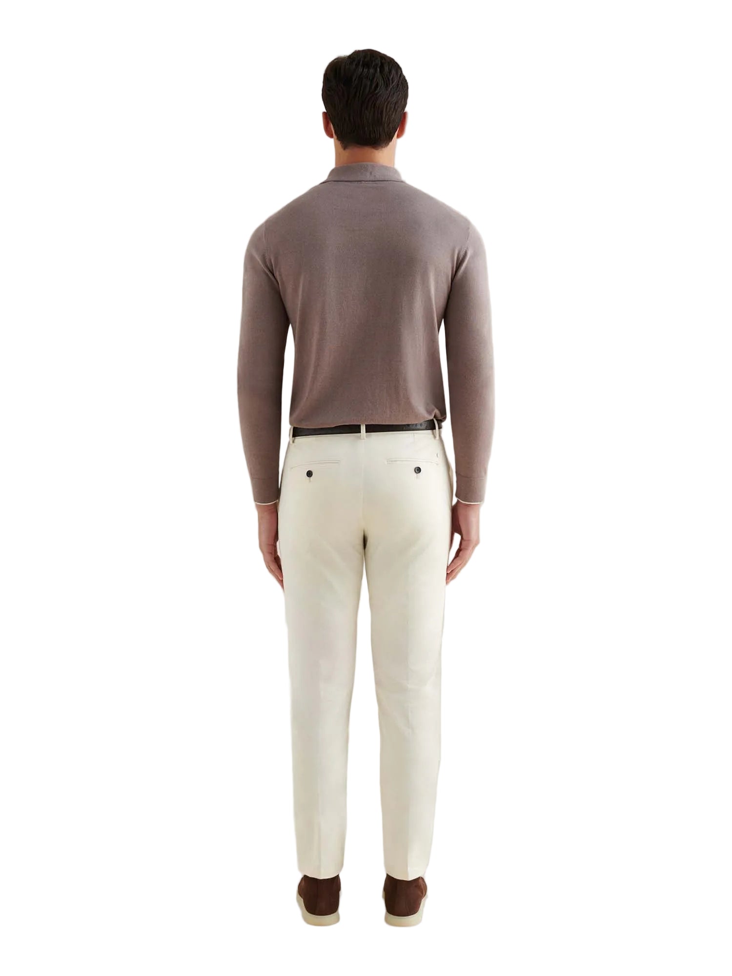 Stretch Cotton Trouser in Egret