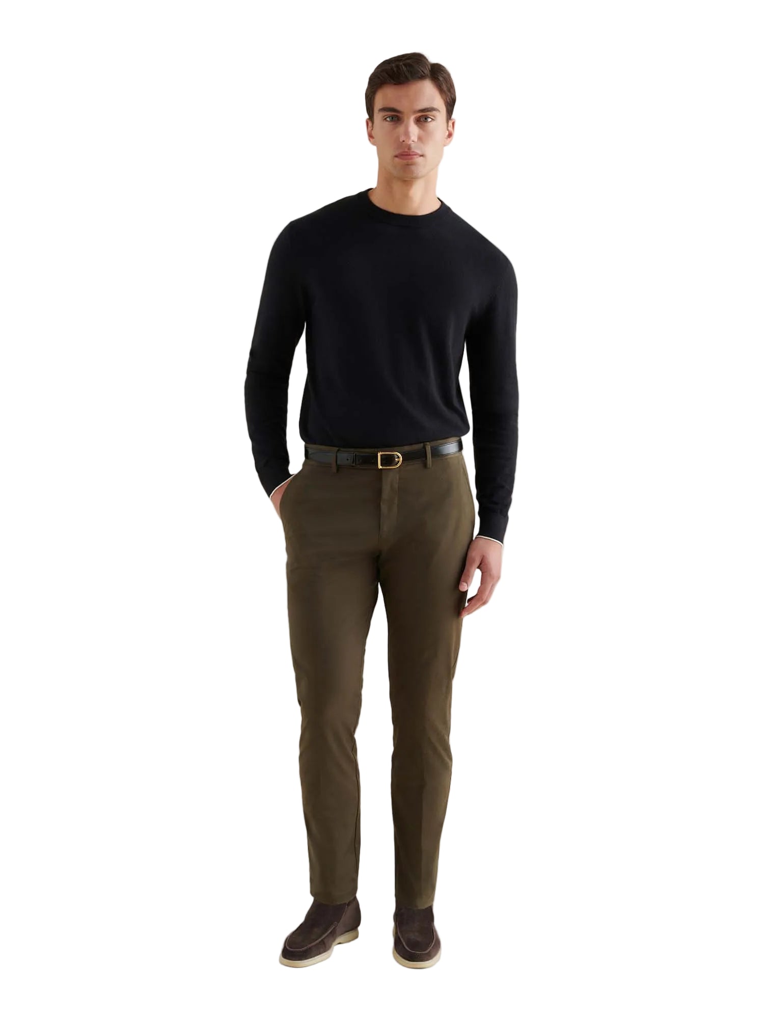 Stretch Cotton Trouser in Sea Turtle