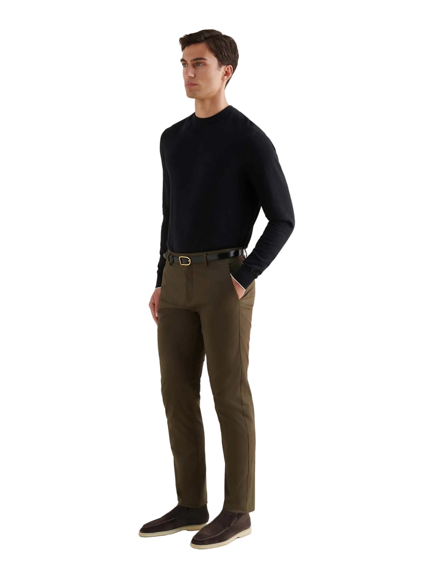 Stretch Cotton Trouser in Sea Turtle