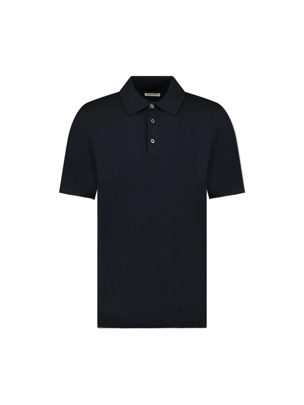 Jersey Knit Polo Shirt in Black