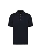 Jersey Knit Polo Shirt in Black