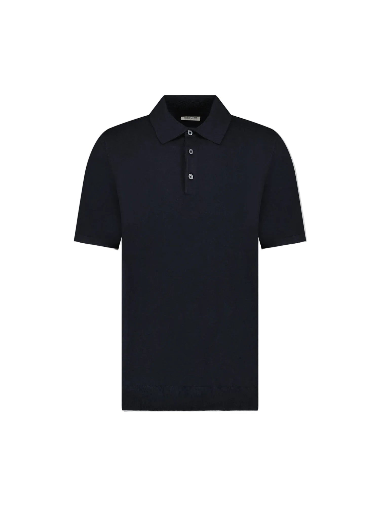 Jersey Knit Polo Shirt in Black