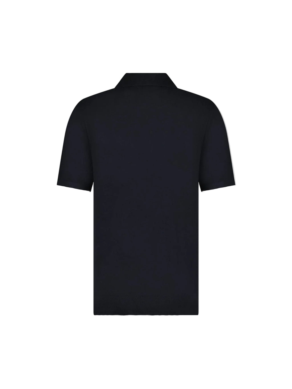 Jersey Knit Polo Shirt in Black