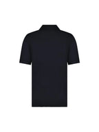 Jersey Knit Polo Shirt in Black