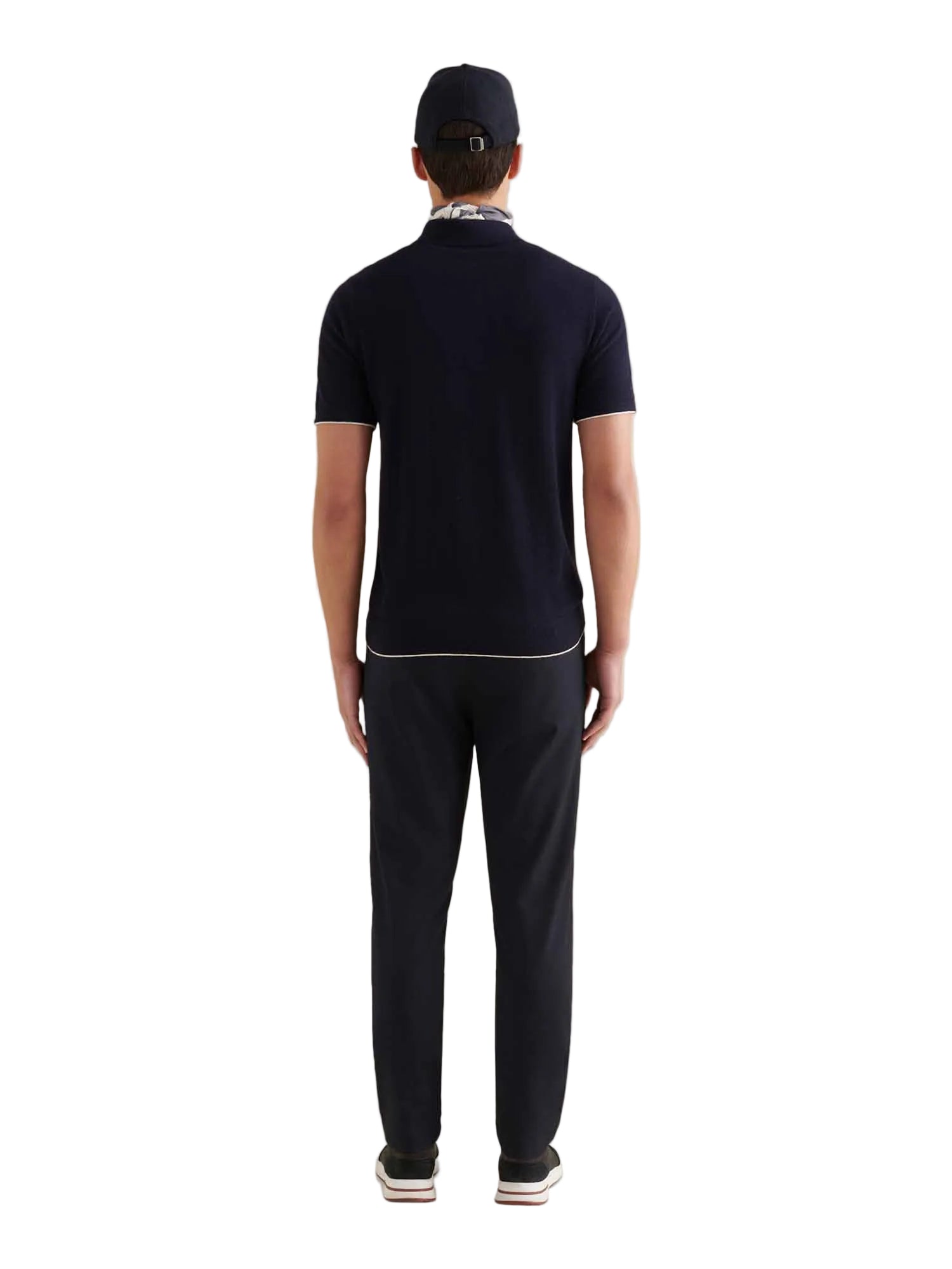 Jersey Knit Polo Shirt in Dark Sapphire Navy