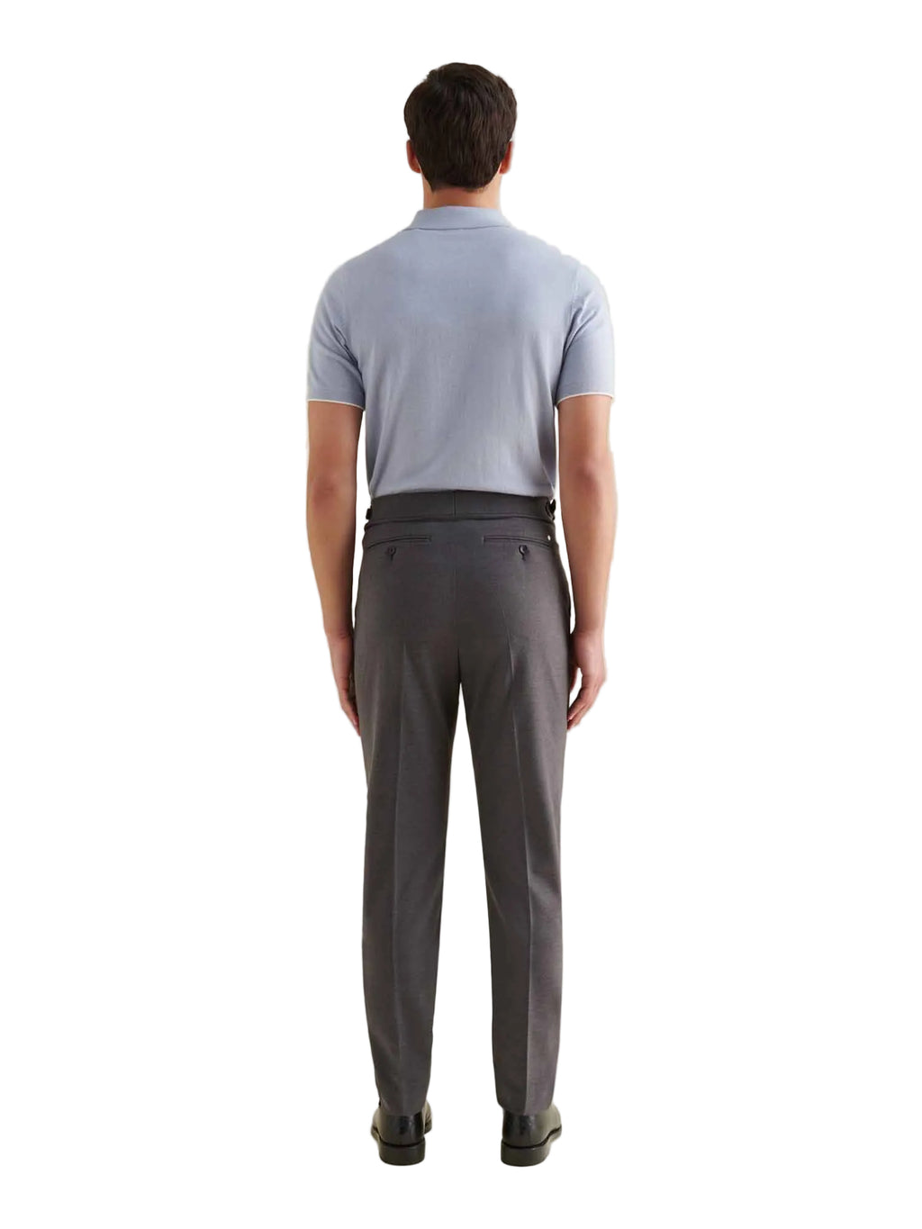 Jersey Knit Polo Shirt in Blue Blizzard