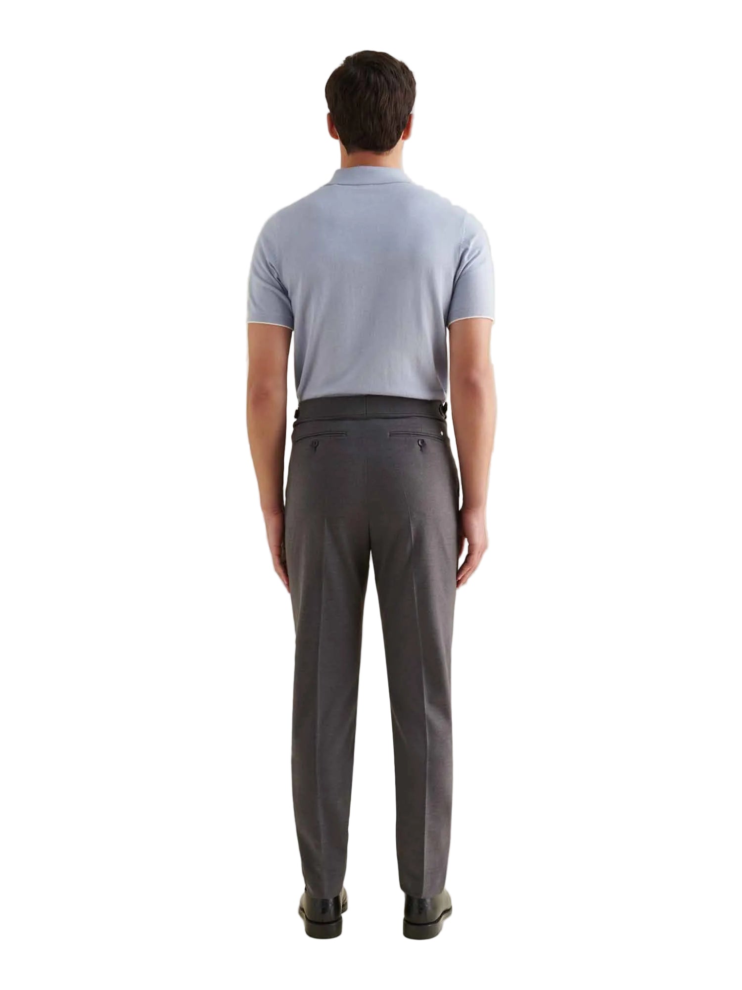 Jersey Knit Polo Shirt in Blue Blizzard